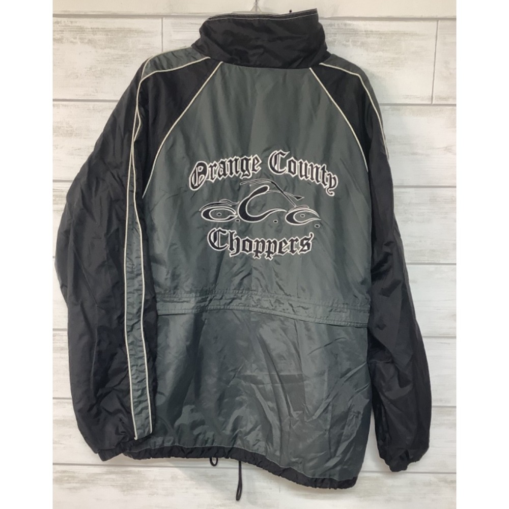 West Coast Orange County Choppers Men's Grey and Black Jacket Size XL